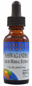 3 PACK of Planetary Herbals Ashwagandha Liquid Herbal Extract Lemon -- 1 fl oz