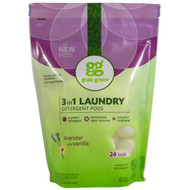 3 PACK of Grab Green, 3 in 1 Laundry Detergent Pods, Lavender, 24 Loads, 15.2 oz (432 g)