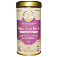 Zhenas Gypsy Tea, Ambrosia Plum White Tea, 22 Sachets, 1.55 oz (44 g)