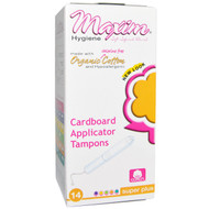 Maxim Hygiene Products, Organic Cotton Cardboard Applicator Tampons, Super Plus, 14 Tampons