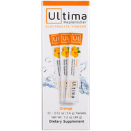 Ultima Health Products, Ultima Replenisher, Electrolyte Powder, Orange, 10 Packets, 0.12 oz (3.4 g) Each