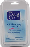 3 PACK of Clean & Clear, Oil Absorbing Sheets, Portable, 50 Sheets