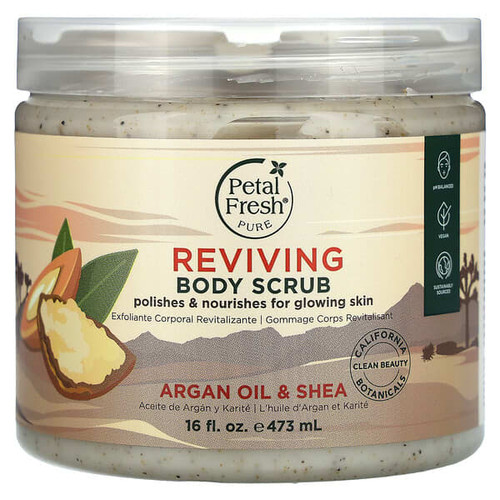 <img alt="Petal Fresh, Pure, Reviving Body Scrub, Argan Oil & Shea, 16 fl oz (473 ml)" title="Petal Fresh, Pure, Reviving Body Scrub, Argan Oil & Shea, 16 fl oz (473 ml),713708423025"