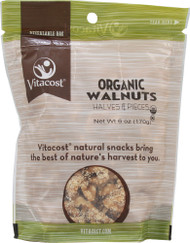 3 PACK of Vitaco Organic Walnut Halves and Pieces Unsalted -- 6 oz (170 g)