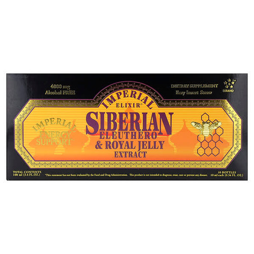 <img alt="Imperial Elixir, Siberian Eleuthero & Royal Jelly Extract, Alcohol Free, 10 Bottles, 0.34 fl oz (10 ml) Each" title="Imperial Elixir, Siberian Eleuthero & Royal Jelly Extract, Alcohol Free, 10 Bottles, 0.34 fl oz (10 ml) Each,715783393545"