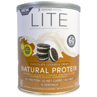 3 PACK of Designer Protein LITE Natural Protein Chocolate Cookies & Cream -- 9.03 oz