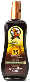 Australian Gold, Exotic Blend Spray Gel Sunscreen with Instant Bronzer SPF 15 - 8 fl oz