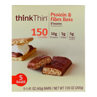 ThinkThin, Protein+ 150 Calorie Bars, Smores, 5 Bars, 1.41 oz (40 g) Each