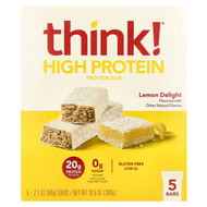 <img alt="Think , High Protein Bars, Lemon Delight, 5 Bars, 2.1 oz (60 g) Each" title="Think , High Protein Bars, Lemon Delight, 5 Bars, 2.1 oz (60 g) Each,753656712970"