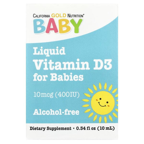 <img alt="California Gold Nutrition, Baby Vitamin D3 Drops, 10 mcg (400 IU), 0.34 fl oz (10 ml)" title="California Gold Nutrition, Baby Vitamin D3 Drops, 10 mcg (400 IU), 0.34 fl oz (10 ml),898220010349"