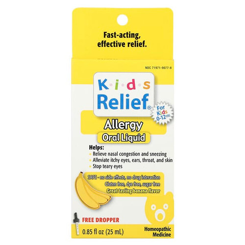 <img alt="Homeolab USA, Kids Relief, Allergy Oral Liquid, 0-12 Yrs, Banana, 0.85 fl oz (25 ml)" title="Homeolab USA, Kids Relief, Allergy Oral Liquid, 0-12 Yrs, Banana, 0.85 fl oz (25 ml),778159676390"