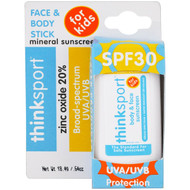 Think, Thinksport, Face & Body, Sunscreen Stick, For Kids, SPF 30, .64 oz (18.4 g)