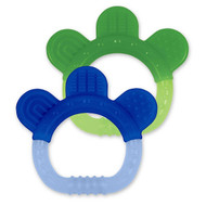 i play Inc., Green Sprouts, Silicone Teether, 3+ Months, Blue & Green Set, 2 Pack