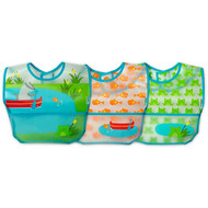 Green Sprouts Baby Wipe-Off Bibs 3 Pack Aqua Pond Set 9-18 months -- 3 Pack