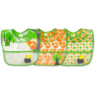 Green Sprouts Baby Wipe-Off Bibs 3 Pack Green Fox Set 9-18 months -- 3 Pack
