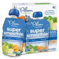 Plum Organics, Super Smoothie, Pear, Sweet Potato, Spinach, Blueberry with Bean & Oat, 4 Pouches, 4 oz (113 g) Each