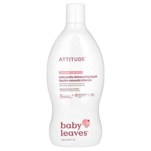 <img alt="ATTITUDE, Baby Leaves, Baby Bottle Dishwashing Liquid, Unscented, 23.7 fl oz (700 ml)" title="ATTITUDE, Baby Leaves, Baby Bottle Dishwashing Liquid, Unscented, 23.7 fl oz (700 ml),626232131796"