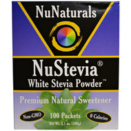 NuNaturals, NuStevia, White Stevia Powder, 100 Packets, 3.5 oz (100 g)