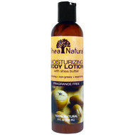 Shea Natural, Moisturizing Body Lotion, Fragrance Free, 8 fl oz (236 ml)
