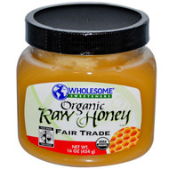 Wholesome Spreadable Organic Raw Unfiltered Honey -- 16 oz
