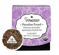 Vitaco Organic Paradise Found Herbal Tea  Hibiscus Lavender Spearmint - 16 Sachets