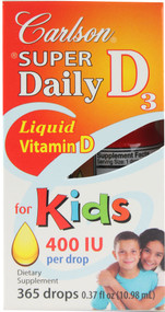Carlson, Super Daily D3 For Kids - 400 IU - 365 Drops