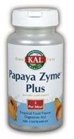 3 PACK of Kal Papaya-Zyme Plus Tropical Fruit -- 200 mg - 100 Chewables