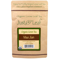 Just a Leaf Organic Tea, Green Tea, Mao Jian Loose Leaf Tea, Bright Herbal Flavor, 100% Pure, No GMOs, 2 oz (56 g)