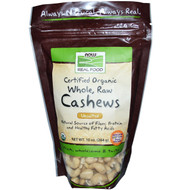 Now Foods, Real Food, Organic, Whole, Raw Cashews, Unsalted, 10 oz (284 g)