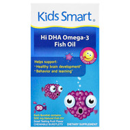 <img alt="Kids Smart, Kids Smart, Hi DHA-Omega 3 Fish Oil, Fruit, 30 Chewable Burstlets" title="Kids Smart, Kids Smart, Hi DHA-Omega 3 Fish Oil, Fruit, 30 Chewable Burstlets,647125805051"