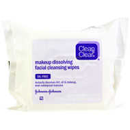Clean & Clear, Makeup Dissolving Facial Cleansing Wipes, 25 Pre-Moistened Wipes