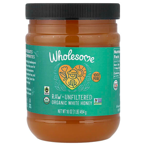 <img alt="Wholesome Sweeteners, Organic White Honey, Raw + Unfiltered, 16 oz (454 g)" title="Wholesome Sweeteners, Organic White Honey, Raw + Unfiltered, 16 oz (454 g),012511891695"