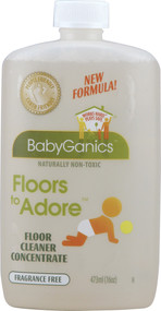 Babyganics, Floors to Adore, Floor Cleaner Concentrate Fragrance Free - 16 fl oz
