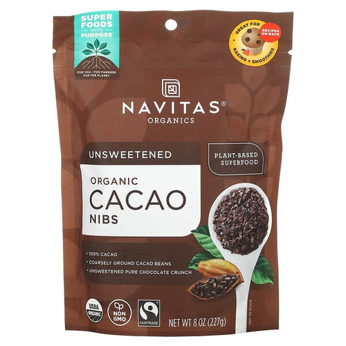 <img alt="Navitas Organics, Organic Cacao Nibs, Unsweetened, 8 oz (227 g)" title="Navitas Organics, Organic Cacao Nibs, Unsweetened, 8 oz (227 g),858847000680"