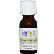 Aura Cacia, 100% Pure Essential Oil, Sweet Basil, .5 fl oz (15 ml)