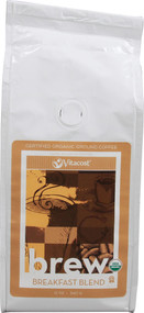 3 PACK of Vitaco Brew Breakfast Blend 100% Arabica Certified Organic Ground Coffee -- 12 oz (340 g)