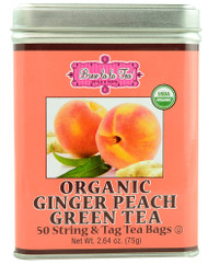 Brew La La Tea, Organic Green Tea, Ginger Peach - 50 Tea Bags