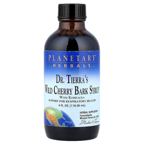 <img alt="Planetary Herbals, Dr. Tierras Wild Cherry Bark Syrup, 4 fl oz (118.28 ml)" title="Planetary Herbals, Dr. Tierras Wild Cherry Bark Syrup, 4 fl oz (118.28 ml),021078100973"