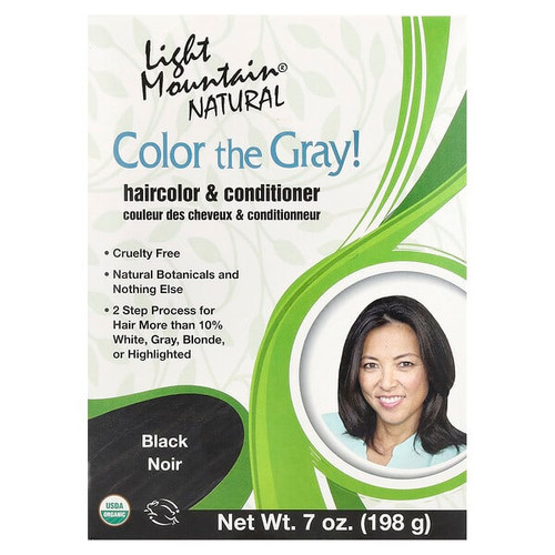 <img alt="Light Mountain, Color the Gray Natural Hair Color & Conditioner, Black, 7 oz (198 g)" title="Light Mountain, Color the Gray Natural Hair Color & Conditioner, Black, 7 oz (198 g),079565005577"
