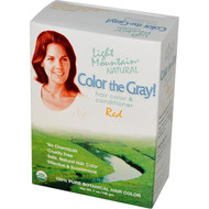 Light Mountain, Color The Gray! Natural Hair Color & Conditioner, Red, 7 oz (198 g) (Discontinued Item)