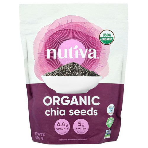 <img alt="Nutiva, Organic Chia Seeds, 12 oz (340 g)" title="Nutiva, Organic Chia Seeds, 12 oz (340 g),692752103117"