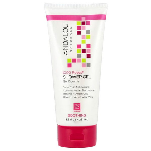 <img alt="Andalou Naturals, 1000 Roses, Soothing Shower Gel, 8.5 fl oz (251 ml)" title="Andalou Naturals, 1000 Roses, Soothing Shower Gel, 8.5 fl oz (251 ml),859975020250"
