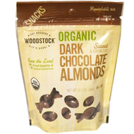 3 PACK of Woodstock Organic Dark Chocolate Covered Almonds -- 6.5 oz