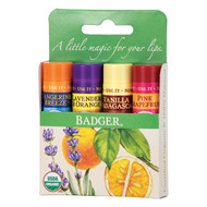 Badger Company, Organic Classic Lip Balm Sticks, Green Box, 4 Lip Balm Sticks, .15 oz (4.2 g) Each