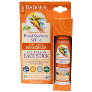 Badger Company, Kids Zinc Oxide Sunscreen All Season Face Stick, SPF 35, Tangerine & Vanilla, .65 oz (18.4 g)
