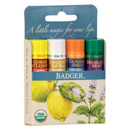 Badger Company, Organic Classic Lip Balm Sticks, Blue Box, 4 Lip Balm Sticks, .15 oz (4.2 g) Each