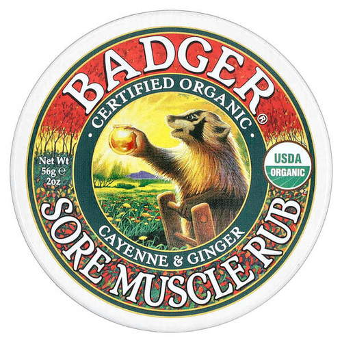 <img alt="Badger, Organic Sore Muscle Rub, Cayenne & Ginger, 2 oz (56 g)" title="Badger, Organic Sore Muscle Rub, Cayenne & Ginger, 2 oz (56 g),634084135763"