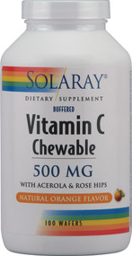 Solaray, Vitamin C Chewable,  Orange - 500 mg - 100 Wafers