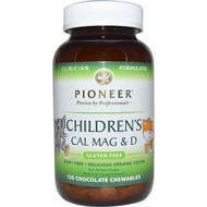 Pioneer Nutritional Formulas, Childrens Cal Mag & D, Chocolate Flavor, 120 Chewables