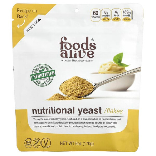 <img alt="Foods Alive, Nutritional Yeast Flakes, 6 oz (170 g)" title="Foods Alive, Nutritional Yeast Flakes, 6 oz (170 g),891551000478"